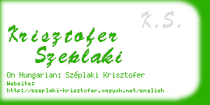 krisztofer szeplaki business card